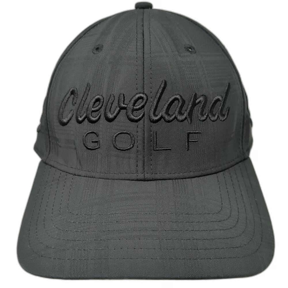 Cleveland Golf Hat Baseball Cap Black XL A-FLEX Stretch Fit Tonal Logo Textured